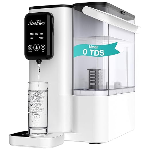 SimPure Y9T Countertop Reverse Osmosis Water Filter, Near Zero TDS 300 GPD 6 Stage Purification, RO Water Filtration System, Super Fast Filtering Portable Water Purifier-Ruum Studio Home