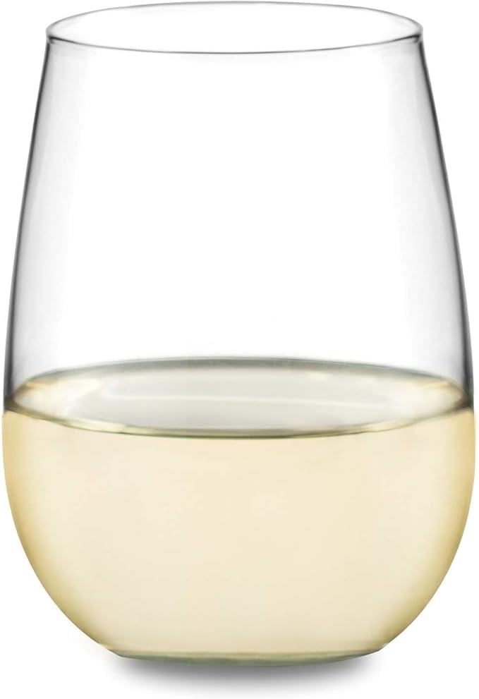 Libbey Stemless 12-Piece Wine Glass Party Set for Red and White Wines-Ruum Studio Home