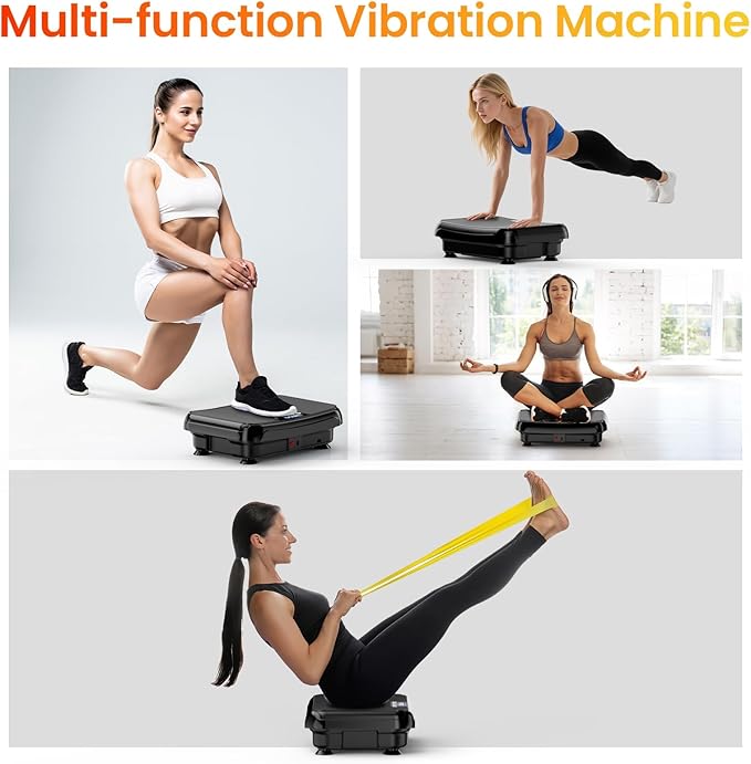 Vibration Plate Exercise Machine: TISSCARE Vibrating Plates for Lymphatic Drainage and Weight Loss, 300Lbs Capacity Full Body Power Shake Workout Platform for Home Cardio Fitness-Ruum Studio Home
