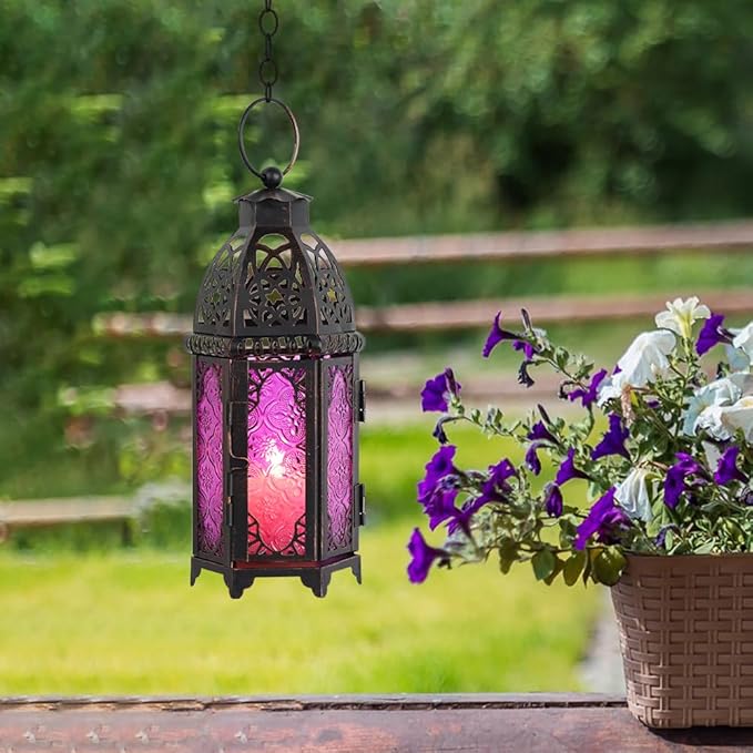 NEEDOMO Halloween Decorations,11'' Moroccan Lanterns Decorative Indoor & Outdoor, Vintage Christmas Candle Holder, Metal Lanterns Decorative, Table, Patio, Porch, Shelf, Christmas Spring Home Decor-Ruum Studio Home