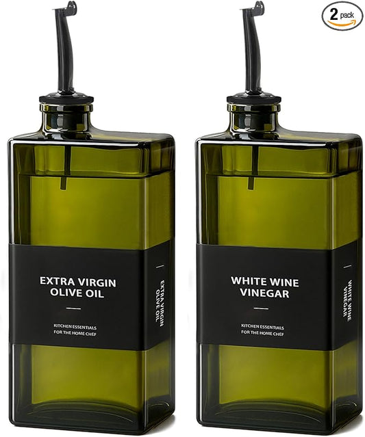 Olive Oil Dispenser Bottle for Kitchen- 16.9oz Oil Bottles UV Protection, Oil and Vinegar Dispenser Set, Drip-Free Pourer, Elegant Kitchen Essential- 16.9oz, Set of 2-Ruum Studio Home