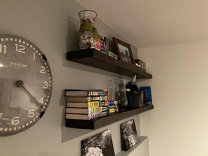 joelsantiques - 42 Inch Wooden Floating Shelves for Wall - 42x6x2 in - Made of Natural Wood - Long Heavy Duty Rustic Wall Shelves for Bedroom - Perfect for Living Room, Kitchen - Mocha-Ruum Studio Home