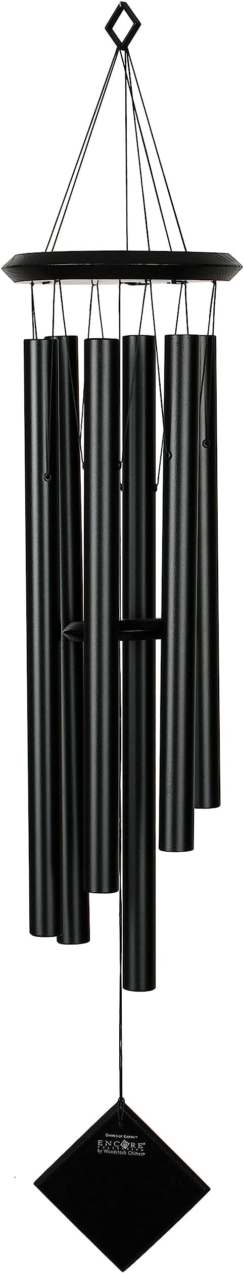 Woodstock Chimes Pluto Wind Chime for Outside 37" Black Wood Medium Tone Sound for Outdoor Garden, Patio, Porch Decor Gifts, Encore Collection, DCKK37-Ruum Studio Home
