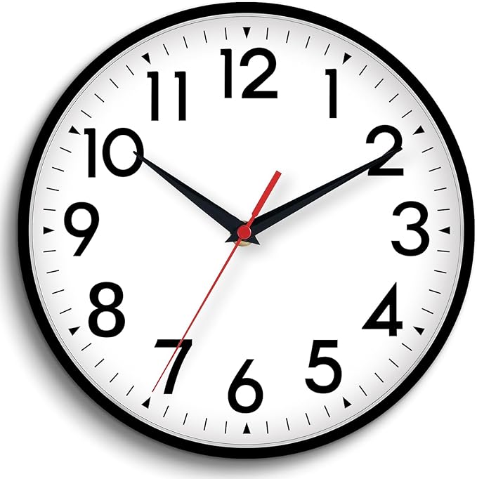 16 Inch Wall Clock, Large Wall Clocks Battery Operated, Big Silent Non-Ticking Analog Clock Decorative for Living Room, Office, Kitchen, Outdoor,Classroom, Bedroom, Bathroom, School(Black)-Ruum Studio Home