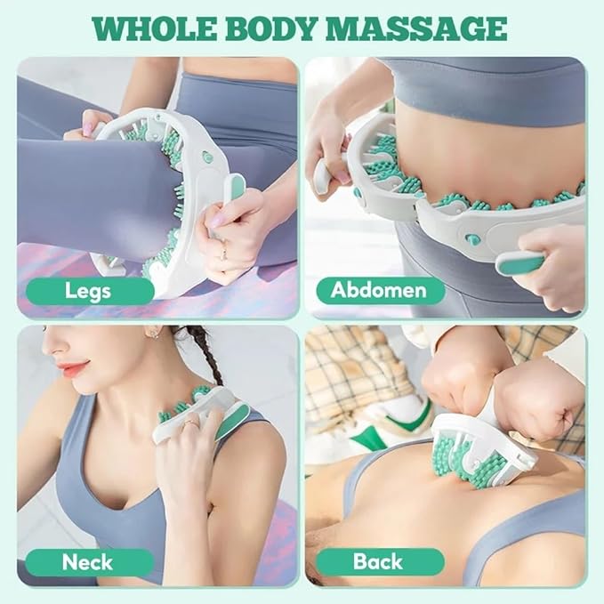 Cellulite Roller for Legs and Arms 2025 New, with Two Removable Handle Design, 360° Anti-Celluliteleg Roller Cellulite Fascia Massage Roller, Deep Tissue Massage Tool for Fat Deposits Reduction Green-Ruum Studio Home