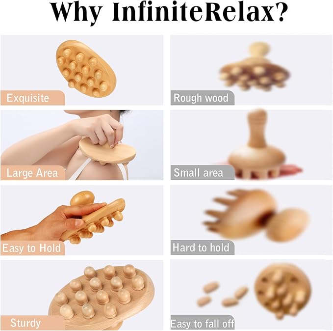 Wood Therapy Massage Tools Cellulite Massager Roller Wooden Body Brush Fascia Blaster Brush Body Shaping Professional Maderoterapia Kit Lymphatic Drainage Massager-Ruum Studio Home