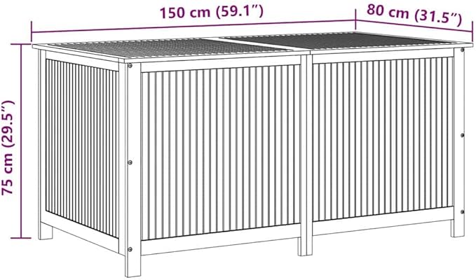 vidaXL Wooden Outdoor Storage Box with Gas-Lift Lid – Patio Deck Chest with Zippered Waterproof Bag for Garden Bench, Pool, Porch, Trunk, Cabinet, Teak Look – Brown, 59.1"x31.5"x29.5"-Ruum Studio Home