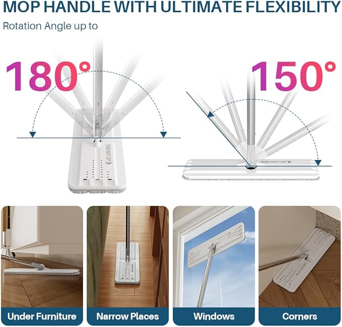 JOYMOOP Mop and Bucket Set, Dust Mops for Floor Cleaning, Wall Mop with 4 Microfiber Mop Head Replacement-Ruum Studio Home