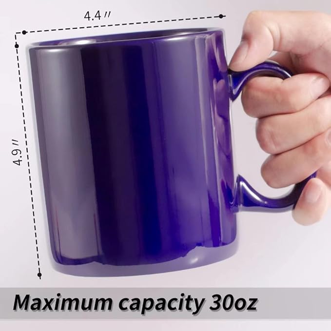 30oz Super Large Ceramic Coffee Mugs Large Handles Set of 2 (Cobalto)-Ruum Studio Home