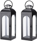 Bdor 2 Pack Large Luxury Lantern Decorative Tall 20 Inches Black Metal Hurricane Lanterns with Tempered Glass Panels for Front Porch,Tabletop, Mantle, Wall Hanging, or Garden, Indoor & Outdoor Décor-Ruum Studio Home