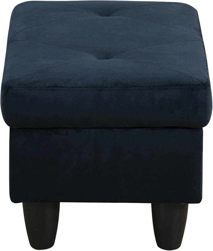 Ottoman Rectangular Storage Ottoman Bench, Flannel Footrest Stool Footstool with Lid for Living Room, Bedroom, Entryway, Brown, 28.5"x19"x17.5"-Ruum Studio Home