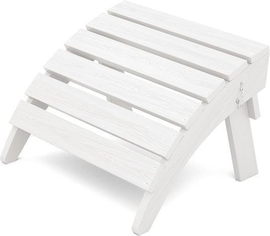 KINGYES Folding Adirondack Ottoman for Adirondack Chair, White-Ruum Studio Home