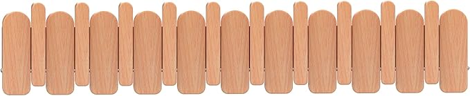 Wall Mounted Piano Key Hanger | Flip Style Hook | Entrance Wall Art Hook, Made of Oak Wood (3 Times Painted, 4 Times Polished) (Arc Beech, 10Hooks)-Ruum Studio Home