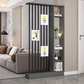 Wall Room Divider, Storage Cabinet Storage Display with Shelves, Modern Freestanding Wood Room Divider Screen, Wall Privacy Screens for Home Decorative (Grey,43.3" L x 9.5" W x 79.5" H)-Ruum Studio Home