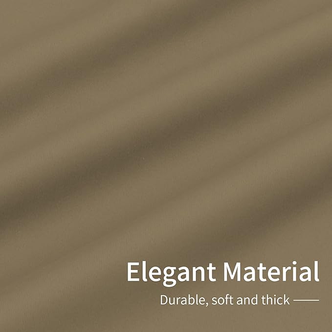 Easy-Going Blackout Curtains for Bedroom, Solid Thermal Insulated Grommet and Noise Reduction Window Drapes, Room Darkening Curtains for Living Room, 2 Panels(42x72 in, Tan)-Ruum Studio Home