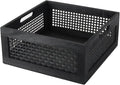 YRMT Wood Storage Crate Basket Rustic Wooden Storage Container for Organizing Decorative Bamboo Box with Handles for Pantry, Shelves Organizer 11.4" x 11.4" x 5" (Black)-Ruum Studio Home