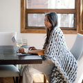 Nuzzie Chunky Knit Weighted Blanket - Breathable, Cooling, Hand Made Knit Throw Blanket for Sleep - Machine Washable, Stylish Decor Design (Misty Grey, Queen | 28lbs | 80"x80")-Ruum Studio Home