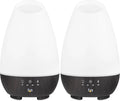 HealthSmart Essential Oil Diffuser, Cool Mist Humidifier and Aromatherapy Diffuser, FSA HSA Eligible with 500ML Tank for Large Rooms, Adjustable Timer, Mist Mode and 7 LED Light Colors, (Pack of 2)-Ruum Studio Home