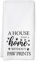 Dog Hand Towel, A House is Not a Home Without Paw Prints, Waffle Weave Microfiber Pet Kitchen Towel, Cute Decor for Dog Lovers-Ruum Studio Home