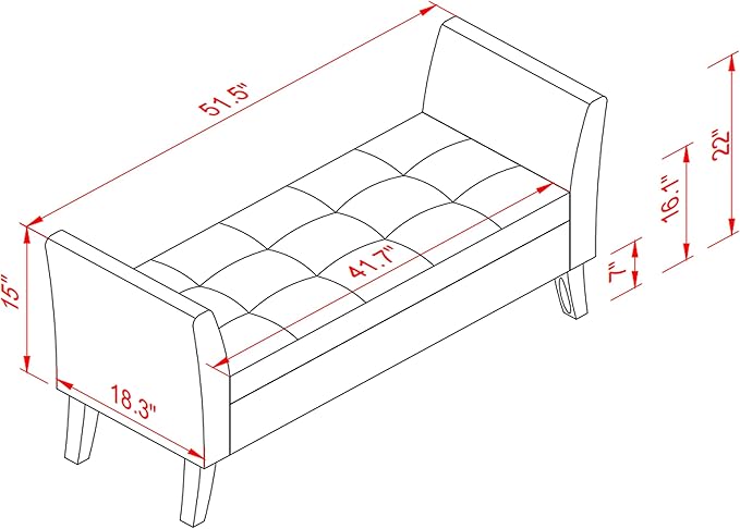 Furniliving 51 Inch Storage Bench for Living Room, Upholstered Bench Ottoman with Velvet Fabric, Modern Entryway Bench with Woodern Legs for Bedroom, Living Room, Shoe Storage & Seating, Orange-Ruum Studio Home