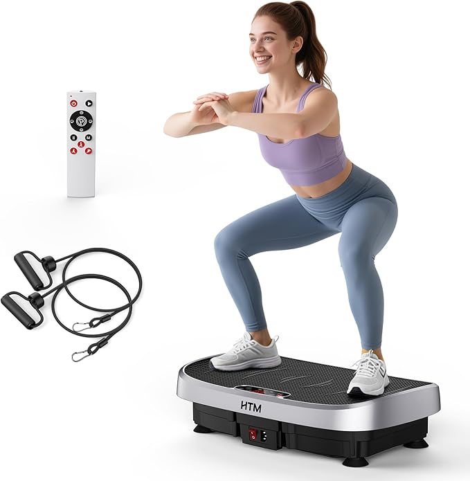 Vibration Plate Exercise Machine - 330lbs Weight Capacity, 120 Speed Levels, 5 Program Modes - Full Body Workout for Home Fitness, Toning & Wellness, LED Display, Low Noise Motor-Ruum Studio Home
