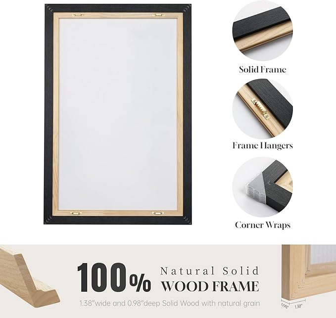 Framed Green Abstract Canvas Wall Art, Modern Art Prints Paintings Artwork for Walls, Minimalist Dark Sage Green Pictures for Living Room Dining Room Bedroom Office Bathroom Wall Decor 24x36 In-Ruum Studio Home