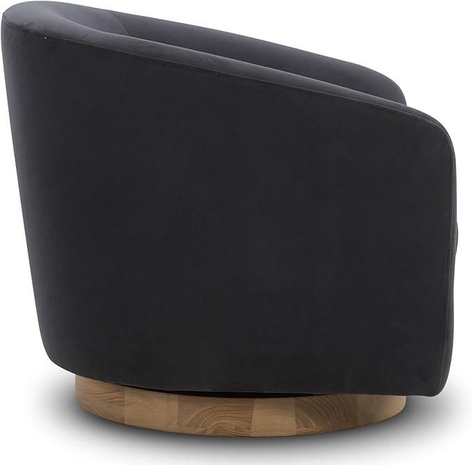CHITA Swivel Accent Chair, FSC Certified Upholstered Velvet Barrel Chair for Living Room, Fully Assembled, Grey-Ruum Studio Home