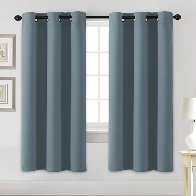 H.VERSAILTEX Blackout Curtains for Bedroom Thermal Insulated Room Darkening Living Room Curtains 72 Inch Long Grommet Privacy Protection Window Curtain Panels/Drapes for Nursery, 2 Panels,Stone Blue-Ruum Studio Home