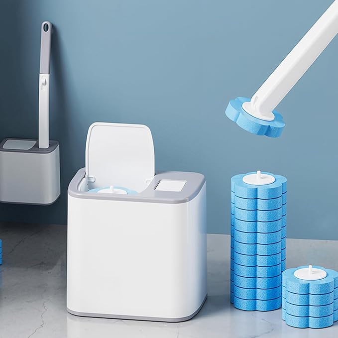 Disposable Toilet Brush with Holder, Disposable Toilet Cleaning System with 36 Refills, Toilet Wand Kit for Bathroom Toilet Cleaning (Disposable Toilet Brush)-Ruum Studio Home