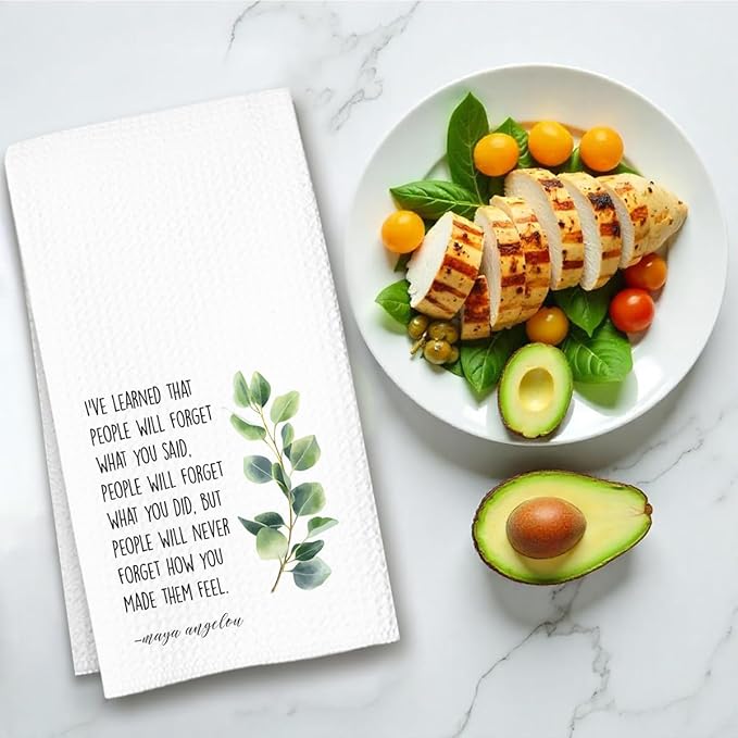 Inspirational Kitchen Hand Towel, Hostess Gift for Women, Christian Quote Waffle Weave Towel, Faith Decor Accent for Kitchen or Bathroom-Ruum Studio Home