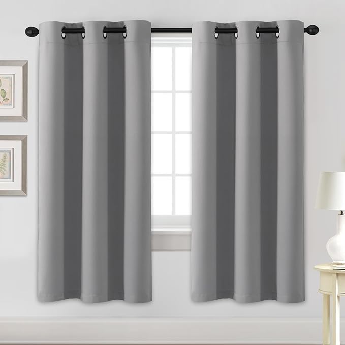 H.VERSAILTEX Blackout Curtains for Bedroom Thermal Insulated Room Darkening Living Room Curtains 72 Inch Long Grommet Privacy Protection Window Curtain Panels/Drapes for Nursery, 2 Panels, Dove Grey-Ruum Studio Home