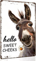 ALKB Western Bathroom Decor Vintage Donkey Gift - Funny Bathroom Restroom Toilet Decoration - Hello Sweet Cheeks Metal Sign 8x12 Inch-Ruum Studio Home