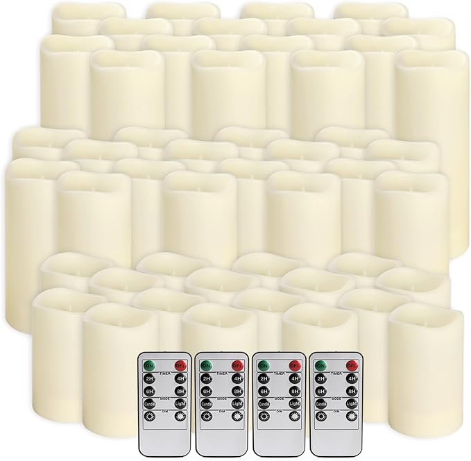 48-Pack LED Flameless Candles with Remote Control - Perfect for Home, Parties, and Special Occasions - Create a Magical Ambiance Effortlessly(Three Sizes)-Ruum Studio Home