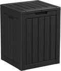 28 Gallon Outdoor Storage Box, Waterproof Durable Resin Deck Box for Indoor & Outdoor Use, Lockable Outdoor Bench, Deck Bin for Patio Furniture, Deliveries, Pool Supplies, Black-Ruum Studio Home
