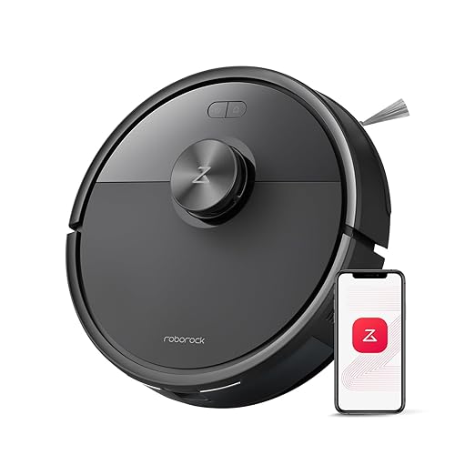roborock Q7 M5 Robot Vacuum and Mop Combo, 10,000Pa HyperForce Suction, Robotic Vacuum Cleaner, Dual Anti-Tangle System, APP-Controlled Mopping, LiDAR Navigation, for Pet Hair and Carpet, Black-Ruum Studio Home