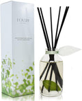 LOVSPA Reed Diffuser Set, Zen White Tea & Ginger Scented Oil Diffuser with Sticks, Home Fragrance Accessories for Bathroom Shelf Decor, Aroma Diffusers for Home or Office Desk, USA Made-Ruum Studio Home
