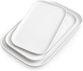 vancasso Stern Serving Platters Set of 3, 11/13/ 15 Inches Rectangular Ceramic Serving Plates, White Serving Trays for Entertaining-Ruum Studio Home