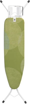 Brabantia Size A Compact Small Ironing Board (43x12 in) 7 Height Options, Adjustable Steam Iron Rest Holder (Calm Rustle) Non-Slip Feet, Anti-Collapse Child Locks-Ruum Studio Home