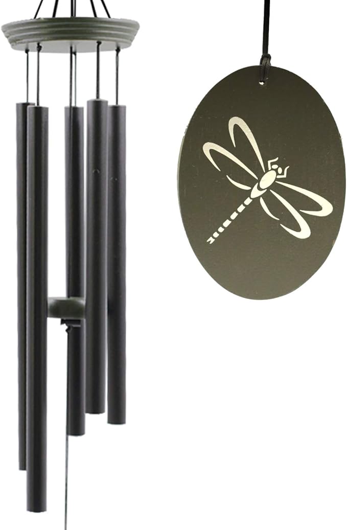 Wind Chimes for Outside, WindChimes Outdoor Tuned Soothing Melody, Wind Chimes Gifts for Mom/Grandma,Wind Chime Outdoor Decoration, Patio, Garden, Yard. (33" Green Dragonfly)-Ruum Studio Home