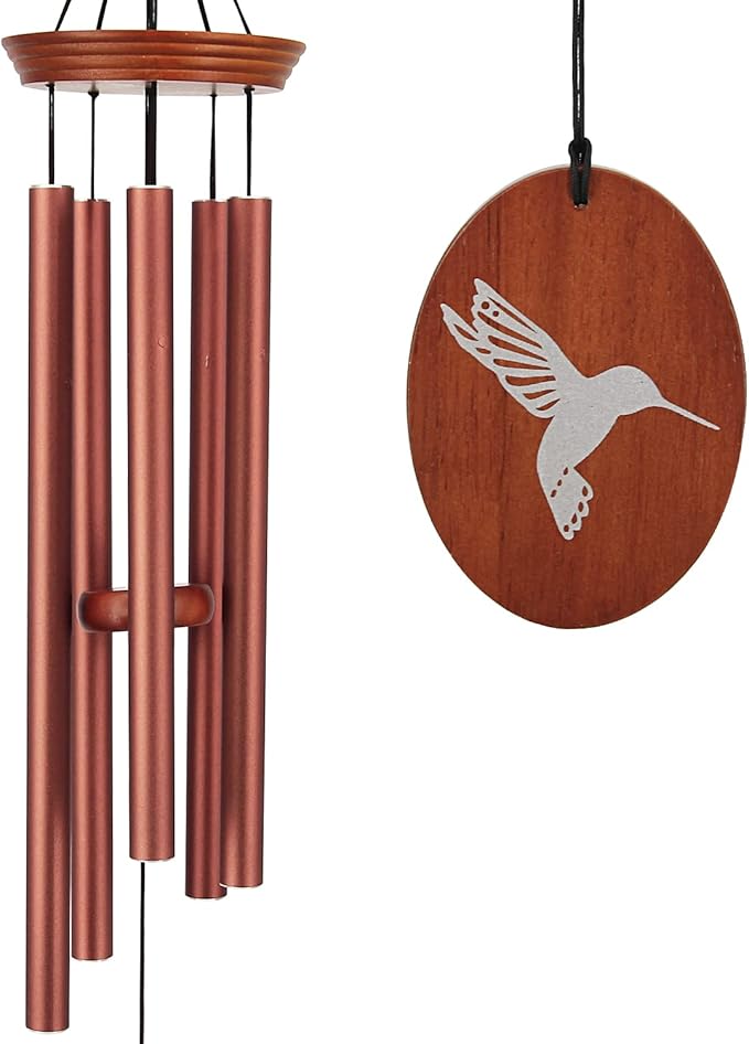 Hummingbird Outdoor Wind Chimes - 33" Tall, Tuned Melody, Memorial Gift for Mom/Grandma, Weather-Resistant, Perfect Decoration for Patio, Garden, Yard & Indoors-Ruum Studio Home
