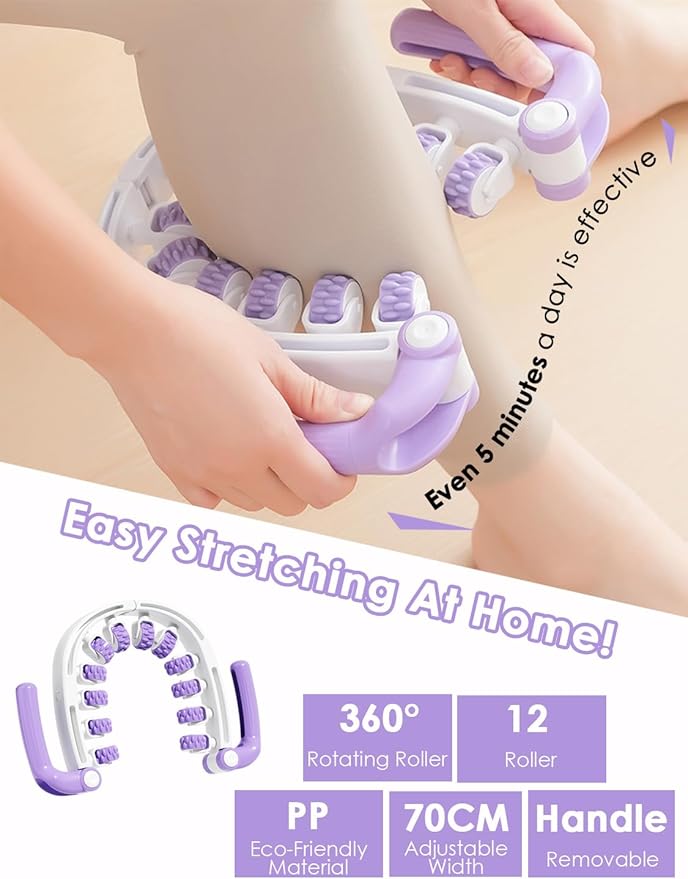 Anti Cellulite Massager Roller w/Detachable Roller Handles for Whole Body, Leg, Lumbar, Shoulder, Back, Arm Massage Stretch Roller Swelling Release Stress Relief Yoga Goods Dieting Equipment-Ruum Studio Home