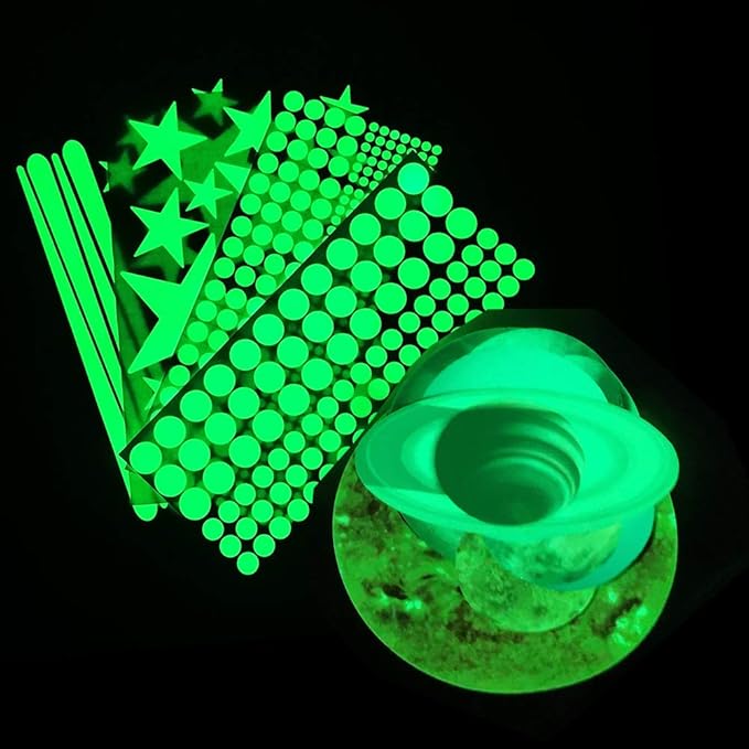 Quanhaigou Glow in The Dark Stars and Planets, Bright Solar System Wall Stickers -Glowing Ceiling Decals for Kids Room,Shining Space Decoration-Ruum Studio Home