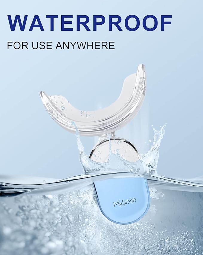 MySmile Teeth Whitening Accelerator Light, 28 LED Blue Light, Each 10 Minutes, USB Charger, Mouth Trays, 1 Pcs LED Light & 4ml Gel-Ruum Studio Home