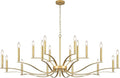 18 Light Gold Living Room Chandelier High Ceiling Foyer Candle Chandelier Large Modern Brass 59in Metal Chandeliers Hanging Light for Master Bedroom Dining Room Light Fixture Over Table-Ruum Studio Home