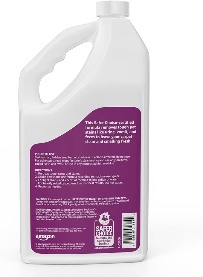 Amazon Basics Pet Stain & Odor Carpet Stain Remover Cleaner, Fresh Scent, 64 fl oz (Pack of 2)-Ruum Studio Home