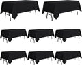 sancua 8 Pack Black Tablecloth 60 x 84 Inch, Rectangle Table Cloth for 4ft Tables - Stain and Wrinkle Resistant Washable Polyester Table Cover for Dining Wedding Banquet Party Buffet Restaurant-Ruum Studio Home