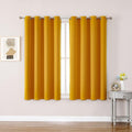 ChrisDowa Grommet Room Darkening Curtains for Bedroom and Living Room - 2 Panels Set Thermal Insulated Blackout Curtains (Mustard Yellow, 52W x 54L)-Ruum Studio Home