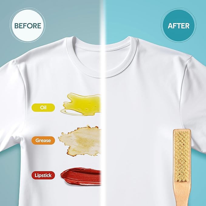 BFWood Laundry Stain Brush, Large Natural Soft Boar Bristles, Removes Tough Stains from Delicate Fabrics Like Knits, Cotton, and Linens, Gentle on Fabrics, No Damage-Ruum Studio Home