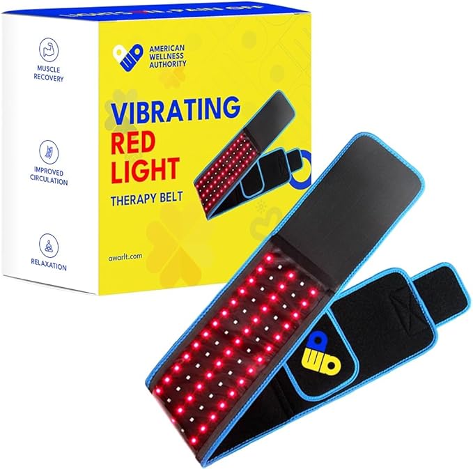 Red Light Therapy Belt with 126 High-Intensity LEDs for Targeted Relief, 660nm & 850nm Infrared Light, Heat and Vibration for Back, Waist, and Muscle Recovery, FSA HSA Eligible-Ruum Studio Home