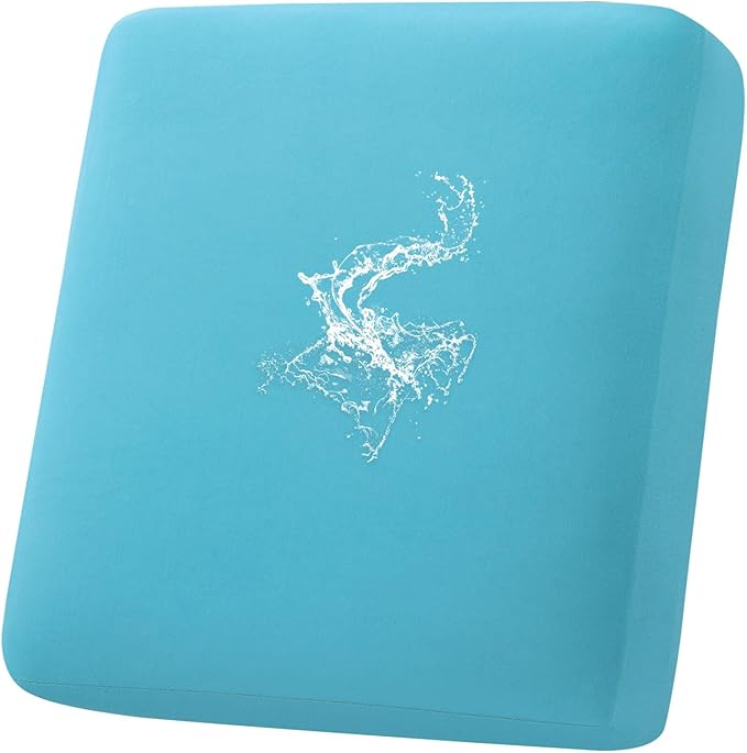 hyha Waterproof Couch Cushion Covers, Stretch Sofa Couch Seat Slipcover for Dog Washable, Non-Slip Waterproof Outdoor Cushion Covers for Patio Furniture Replacement (1 Piece for Small, Peacock Blue)-Ruum Studio Home